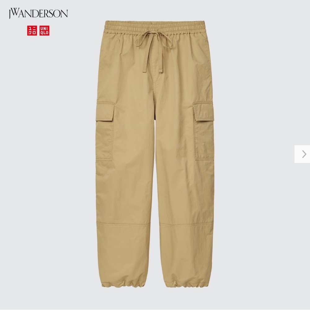 UNIQLO x JW ANDERSON JWA Cargo Jogger Pants Tan Beige 100% Nylon Women’s Size M
